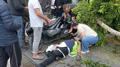 Kırmızı ışık ihlali dehşet saçtı: Görev başındaki işçi ölümden döndü