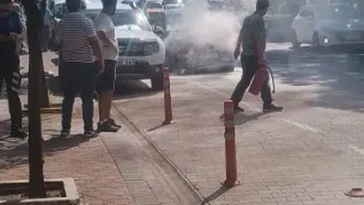 Alanya'da korku dolu anlar: Seyir halindeki araç alevlere teslim oluyordu