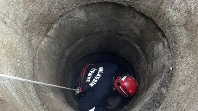 Gönen’de yürekleri ağza getiren kurtarma: 6 metrelik kuyudan sağ çıktı