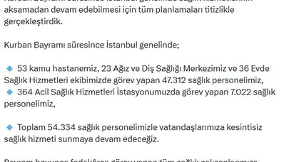 İstanbul’da bayram mesaisi: Milyonlarca kişiye dev sağlık ordusuyla hizmet verilecek