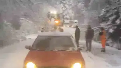 Mayıs ayında kış manzarası: Bolu'da ağaçlar devrildi, yollar kapandı