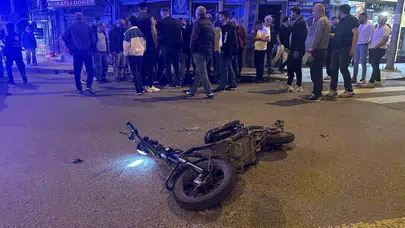 Muratlı'da trafik kazası: İki aracın çarpıştığı noktada motosiklet sürücüsü hastanelik oldu
