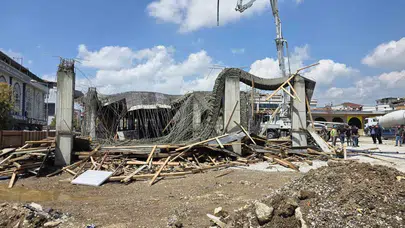Düzce'de korkutan kaza: Beton dökümü sırasında kalıp çöktü