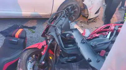 Siirt’te korkutan kaza: Dinlenme tesisi çıkışında motosikletle çarpıştı