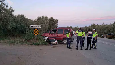 İznik’te korkutan kaza: Motosikletli iki kişi hastanelik oldu