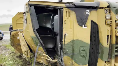 Aksaray’da yürekleri ağza getiren kaza: Askeri araç şarampole uçtu