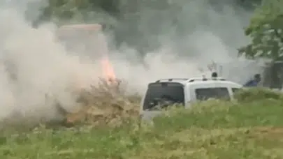 Gölhisar’da korkutan yangın: Bahçedeki samanlar küle döndü