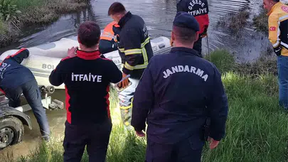 Traktörüyle suya gömüldü: Ölümle burun buruna gelen çiftçiyi AFAD kurtardı