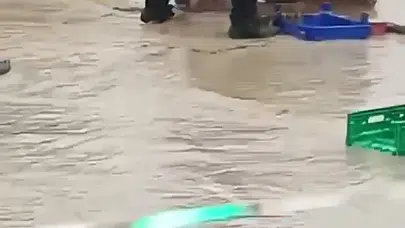 Samsun'da sağanak mesaisi: Trafiği açmak için sularla mücadele etti