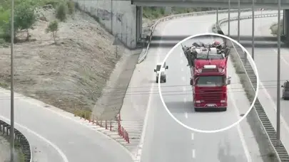 Gözden kaçan ihlaller havadan görüntülendi: Otoyolda tehlike saçan sürücülere geçit yok