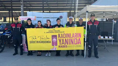 Pazar yerinde önemli buluşma: Jandarma kadınları bilgilendirdi