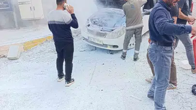 Diyarbakır’da korku dolu anlar: Seyir halindeki otomobil bir anda küle döndü