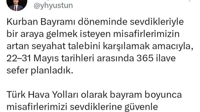 Bayram yolcularına müjde: THY'den dev hamle