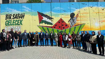 Başakşehir’in duvarları Gazze’nin çığlığına dönüştü: Sanatla gelen dayanışma mesajı