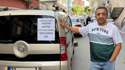Batman sokaklarında herkes ona korna çalıyor: Yılların esnafı isyanını aracına astığı yazıyla ilan etti