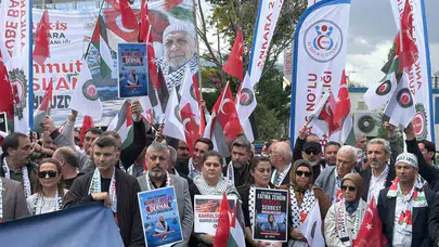 HAK-İŞ'ten İsrail'e sert tepki: ABD Büyükelçiliği önünde "Sumud" eylemi