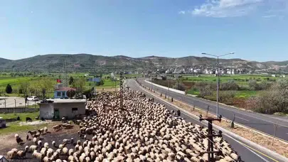 Binlerce yıllık gelenek havadan görüntülendi: Göçerlerin zorlu yayla yolculuğu başladı