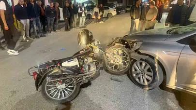 Emirdağ’da dehşet anları kamerada: Dönüş yapan otomobil motosikletliyi böyle biçti