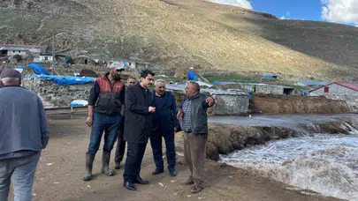 Kars’ta bahar alarmı: Dere yatakları taştı, Kaymakam Tutal sahaya indi