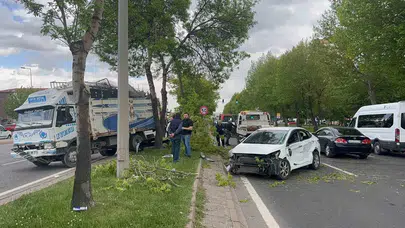 Kayseri'de trafik dehşeti: Refüjdeki ağaçlar faciayı önledi