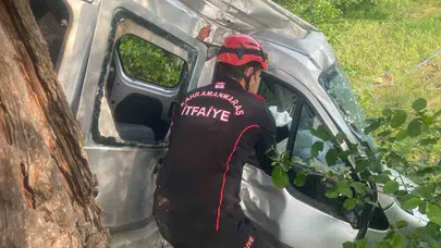 Andırın yolunda can pazarı: Hafif ticari araç şarampole yuvarlandı