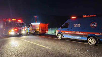 Denizli'de dehşet anları: Yolcu otobüsü kaza sonrası küle döndü
