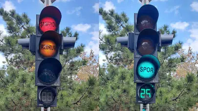 Dadaşların şampiyonluk coşkusu trafiğe taştı: Kırmızı ışıkta duranlar bu mesajla karşılaşıyor