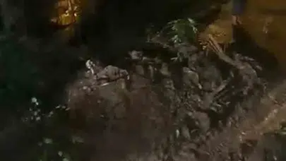 Rize'de korkutan heyelan: Köy yolu trafiğe kapandı, ekipler zamanla yarıştı