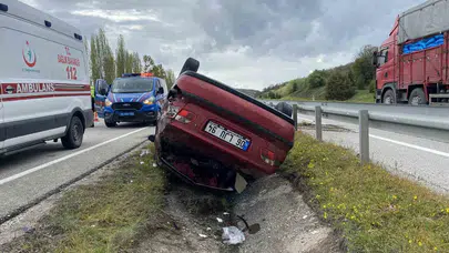 Çorum yolunda can pazarı: Kontrolden çıkan otomobil takla attı