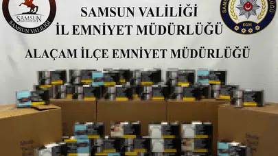 Samsun’da kaçakçılara geçit yok: Kamyonetten 50 bin adet dolu makaron çıktı