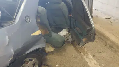 Hekimhan yolunda dehşet anları: Tünel duvarına çarpan otomobilde can pazarı