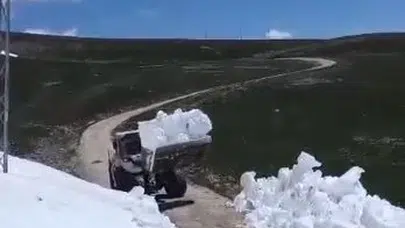 Takvimler haziranı gösteriyor ama Ardahan’da kış bitmiyor: Yayla yollarında 2 metrelik kar mesaisi
