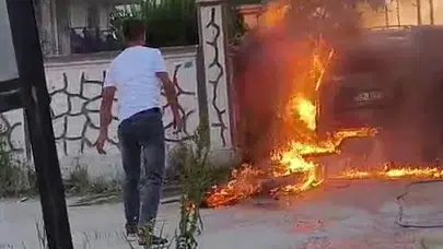 Sessiz gecede korku dolu anlar: Kapaklı’da park halindeki araç küle döndü