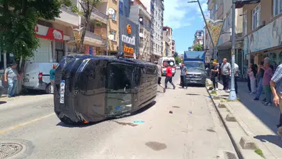 Pendik’te korkutan kaza: Kontrolden çıkan araç park halindeki otomobili biçti
