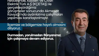Bünyan’da sürücülerin korkulu rüyası sona eriyor: O kavşak ışıl ışıl olacak