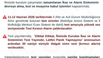 Bartın’da sirenler test için çalacak: Valilikten kritik uyarı geldi