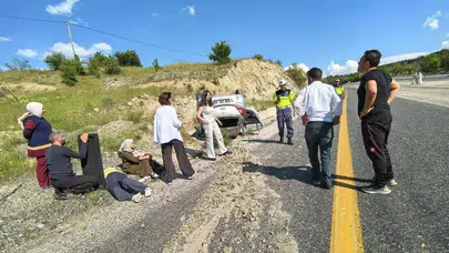 Elazığ-Keban yolunda korku dolu anlar: Kontrolden çıkan araç takla attı