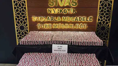 Sivas’ta zehir tacirlerine geçit yok: 133 bin hapla yakalanan şüphelilerden biri cezaevine gönderildi