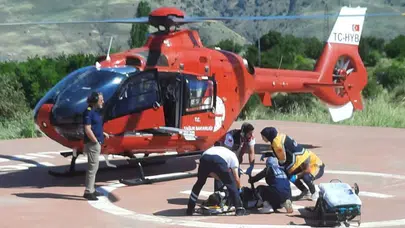 Evinde talihsiz bir kaza yaşadı: Hava ambulansı hayat kurtarmak için havalandı