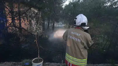 Hassa’da korkutan alevler: Mezarlık çevresindeki yangın büyümeden söndürüldü