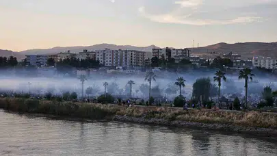Cizre’de mangal keyfi Dicle’yi sis bulutuna çevirdi: 38 derecelik sıcaklıkta ilginç manzara