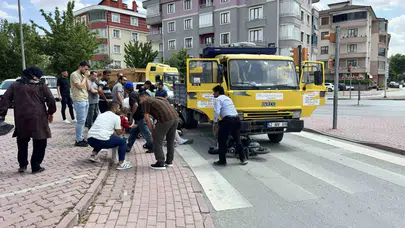 Konya’da dehşet anları: Kamyonetin altına aldığı elektrikli bisikletten mucizevi kurtuluş