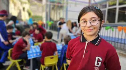 Okul bahçesini atölyeye çevirdi: 5. sınıf öğrencisi Duru’dan arkadaşlarına yaratıcı ders