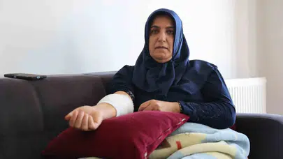 Terminalde dehşet anları: Kızını yolcu etmeye gitti, kurt cinsi köpeğin hedefi oldu