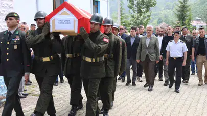 Kahraman gaziye hüzünlü veda: Düzce son görevini yerine getirdi