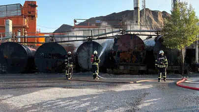 Kayseri’de korkutan yangın: Asfalt şantiyesinde alevler gökyüzünü kapladı