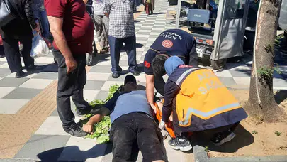 Pazar yolunda talihsiz kaza: Adımını attığı kaldırım hastanelik etti