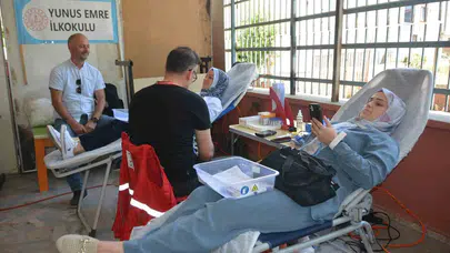 Ünye’de iyilik seferberliği: Okul bahçesi kan bağışı merkezine dönüştü