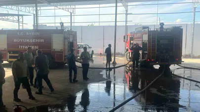 Nazilli'de korkutan gece: Fabrikadan yükselen alevler paniğe neden oldu