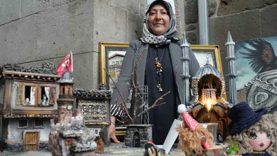 Erzurum’un yetenekli elleri: Çöpe gidecek malzemelerden eşsiz tablolar yaratıyor